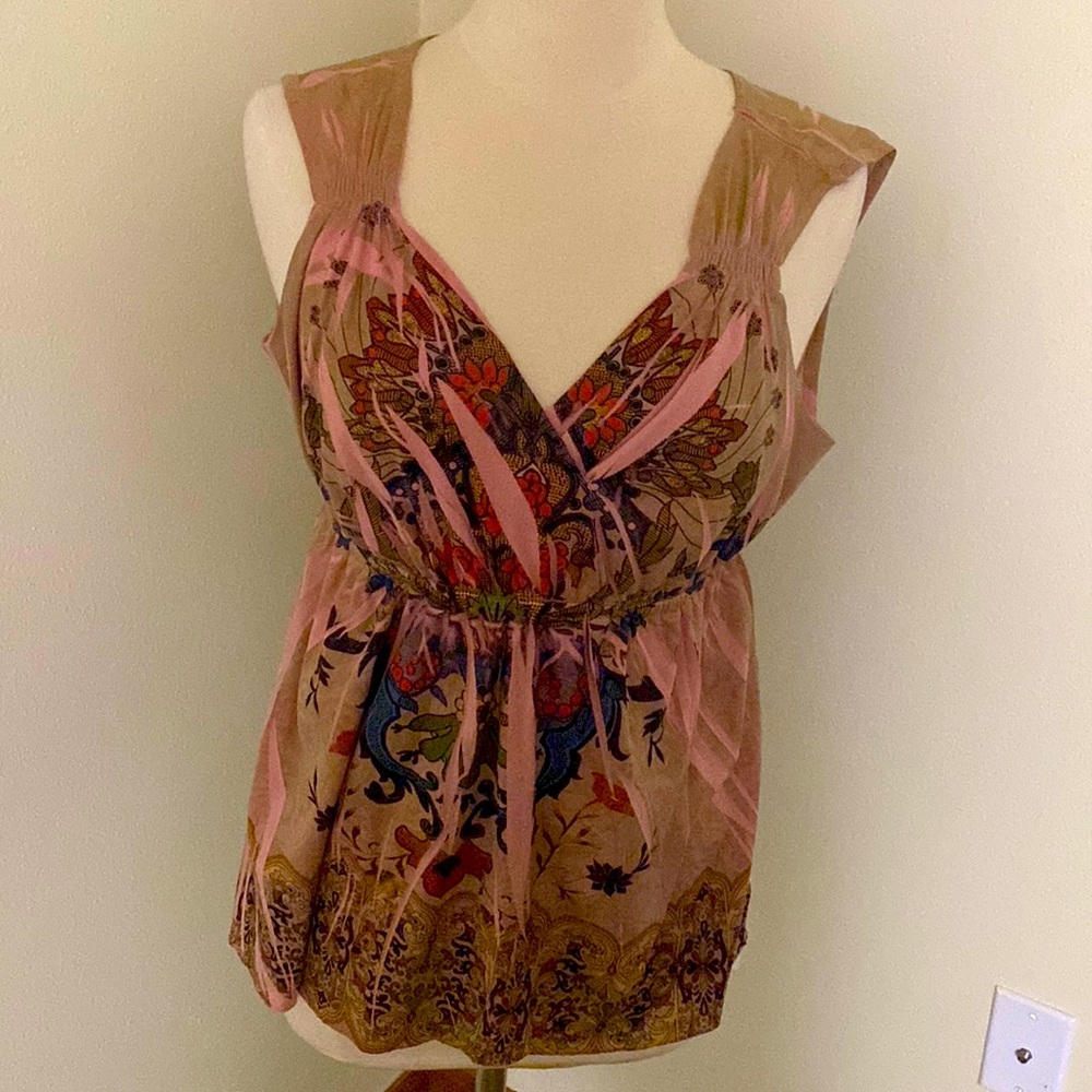 Sleeveless crossover blouse